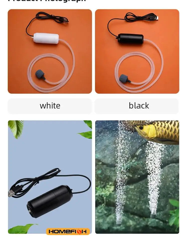 Portable USB Aquarium Air Pump – Silent Mini Oxygen Pump for Fish Tanks and Fish Farming