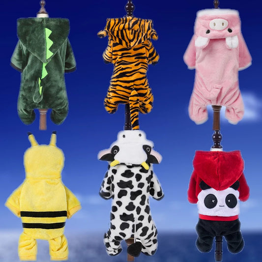 Flannel Dog & Cat Jumpsuit – Soft Winter Pet Clothes for Small and Medium Breeds