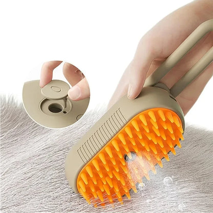 Pet Grooming Steamer Brush – 3-in-1 Electric Dog & Cat Brush for Massage, Shedding, and Detangling