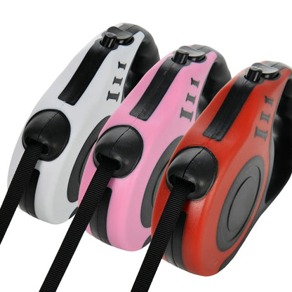 Retractable Dog Leash – 3M/5M Durable Nylon with Quick Lock