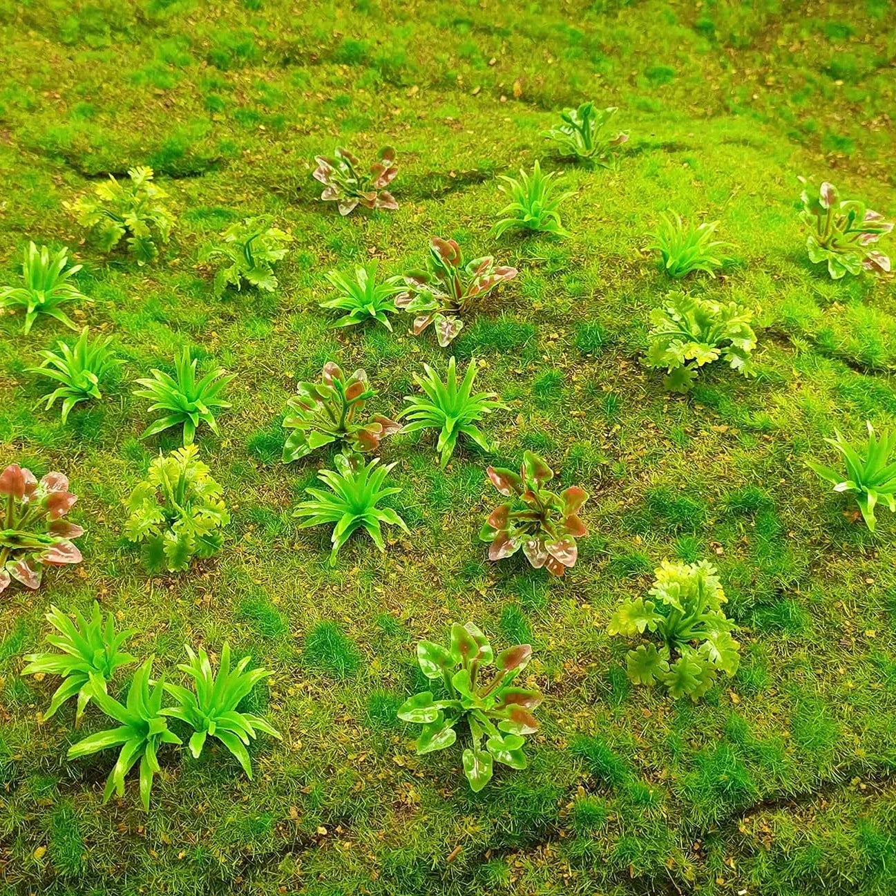 45pcs Mixed Shrubs Bush Model, Miniature Coloful Model Plant for Train Railways Scenery Architecture Landscape Sand Military Lay