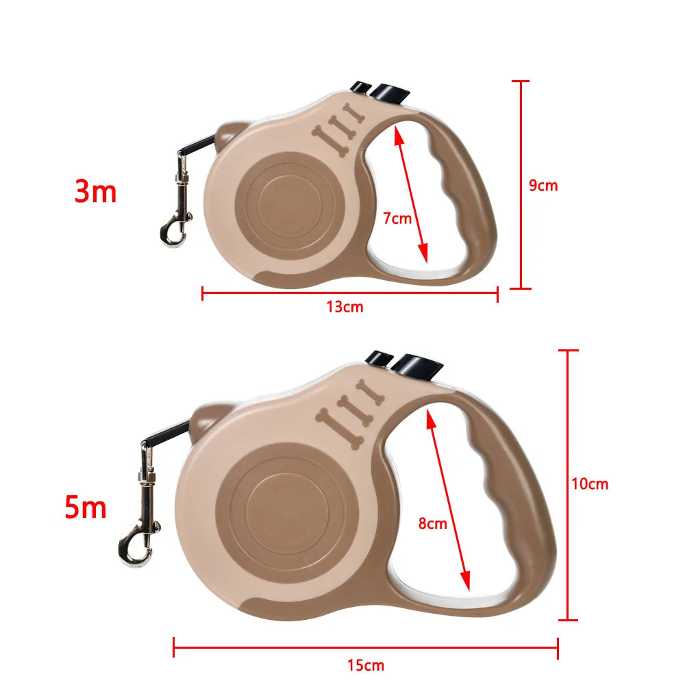 Retractable Dog Leash – 3M/5M Durable Nylon with Quick Lock
