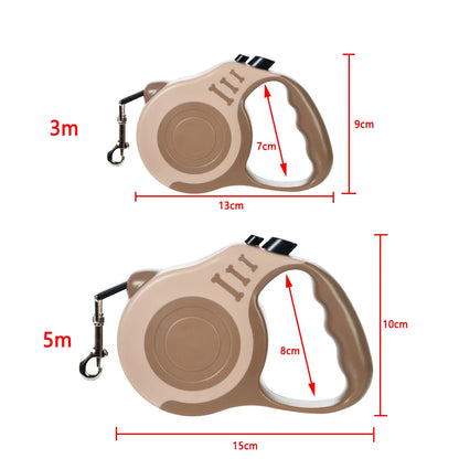 Retractable Dog Leash – 3M/5M Durable Nylon with Quick Lock