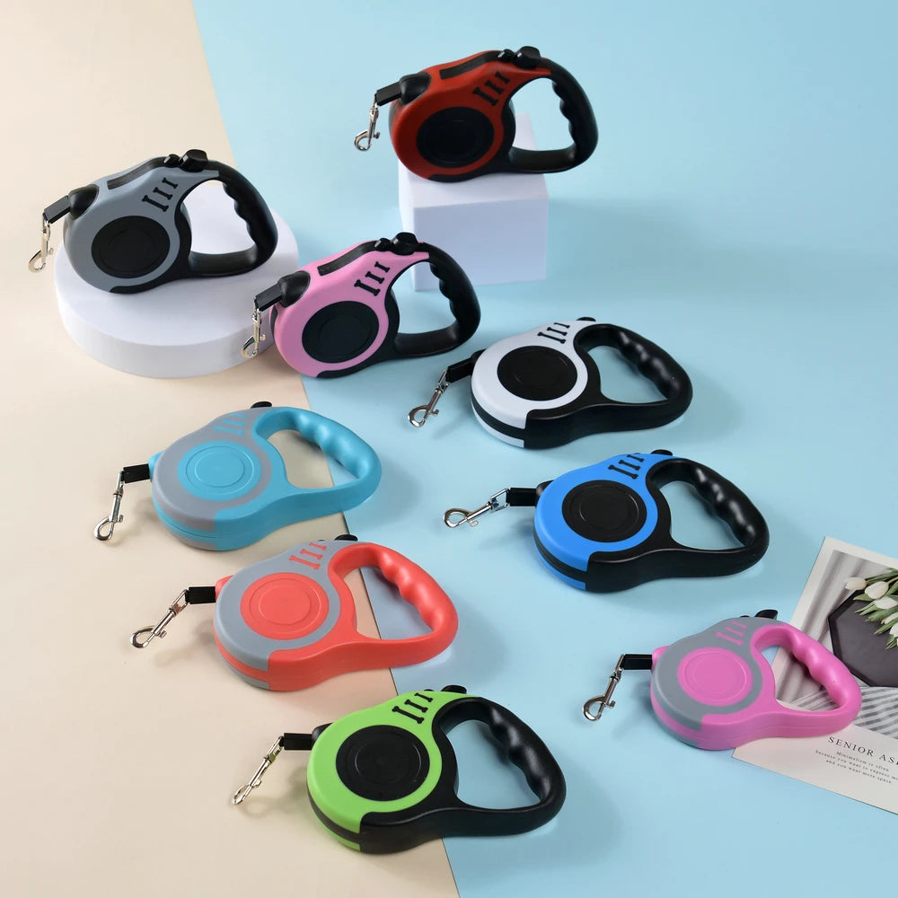 Retractable Dog Leash – 3M/5M Durable Nylon with Quick Lock