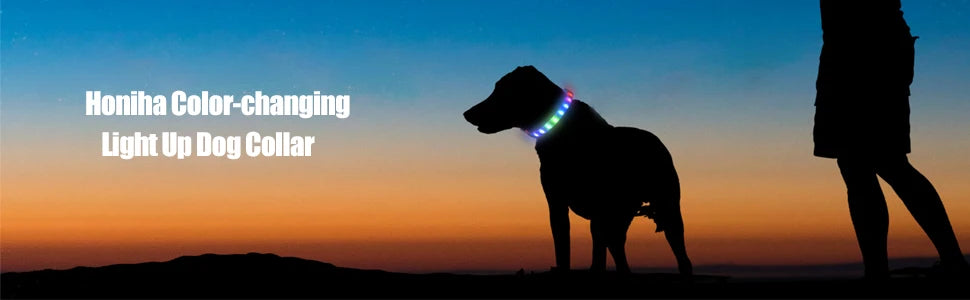 LED Luminous Dog Collar – USB Rechargeable, Waterproof PVC Safety Light for Night Walks