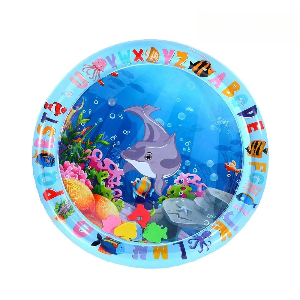 Inflatable Pet Water Play Mat – Sensory Cooling Playmat for Dogs and Cats with Ocean Theme