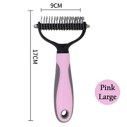 2-in-1 Pet Grooming Brush – Shedding & Dematting Comb for All Breeds