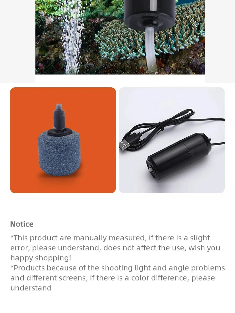 Portable USB Aquarium Air Pump – Silent Mini Oxygen Pump for Fish Tanks and Fish Farming