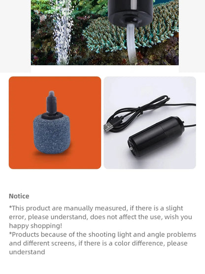 Portable USB Aquarium Air Pump – Silent Mini Oxygen Pump for Fish Tanks and Fish Farming