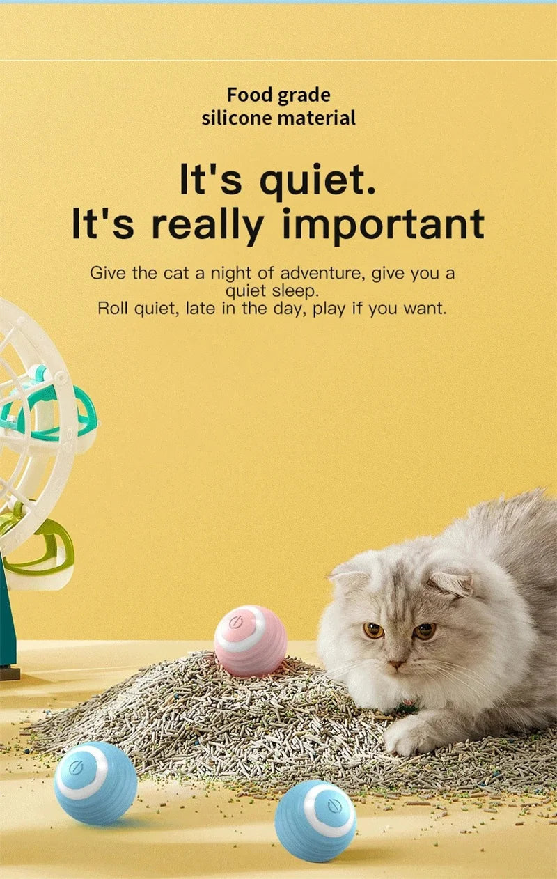 Cat Interactive Ball Training Self-moving Kitten Electric Cat Ball Toys Electronic Automatic Rolling Magic Ball Toys for Cat