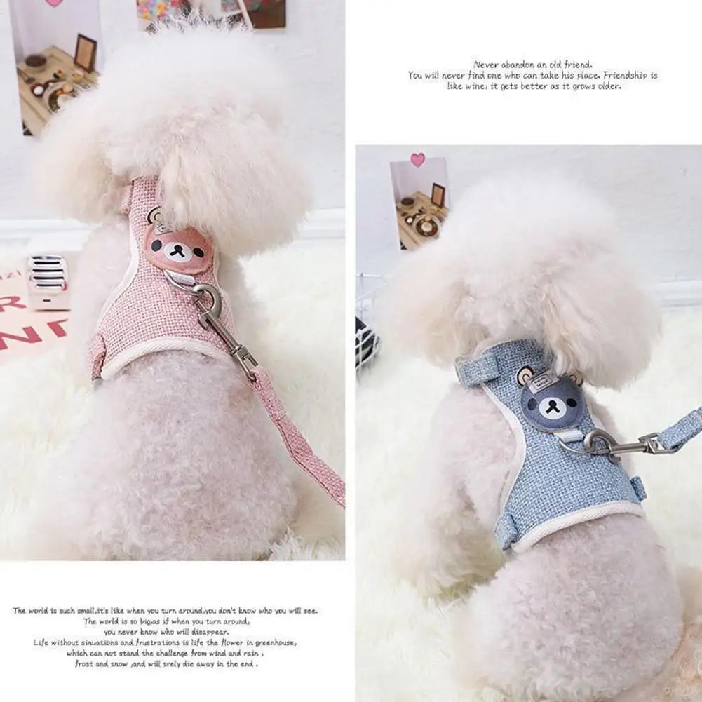 Pet Harness & Leash Set – Adjustable Soft Vest for Small Pets