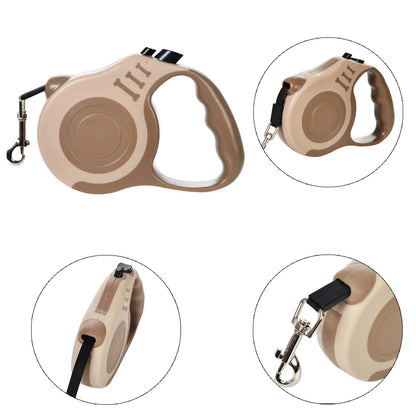 Retractable Dog Leash – 3M/5M Durable Nylon with Quick Lock