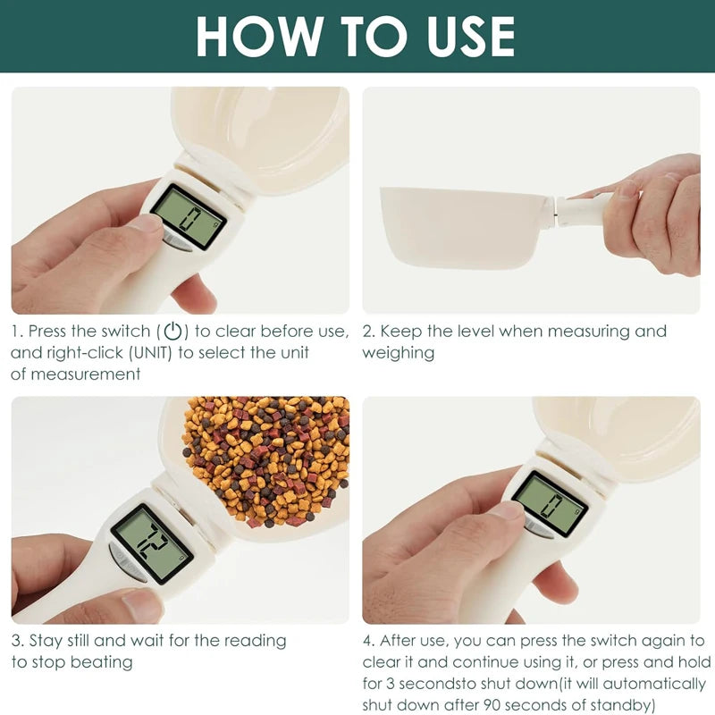 Smart Digital Pet Food Spoon – Measuring Scale for Dogs & Cats