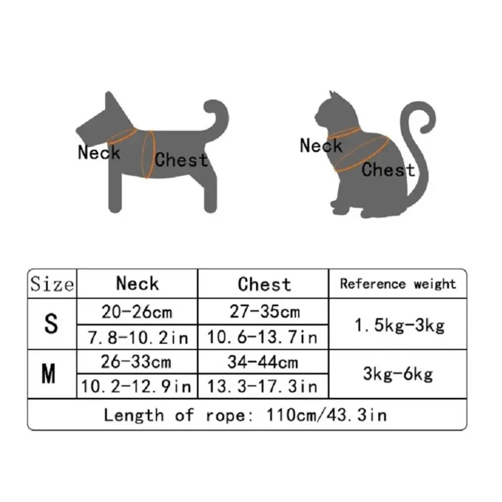 Pet Harness & Leash Set – Adjustable Soft Vest for Small Pets