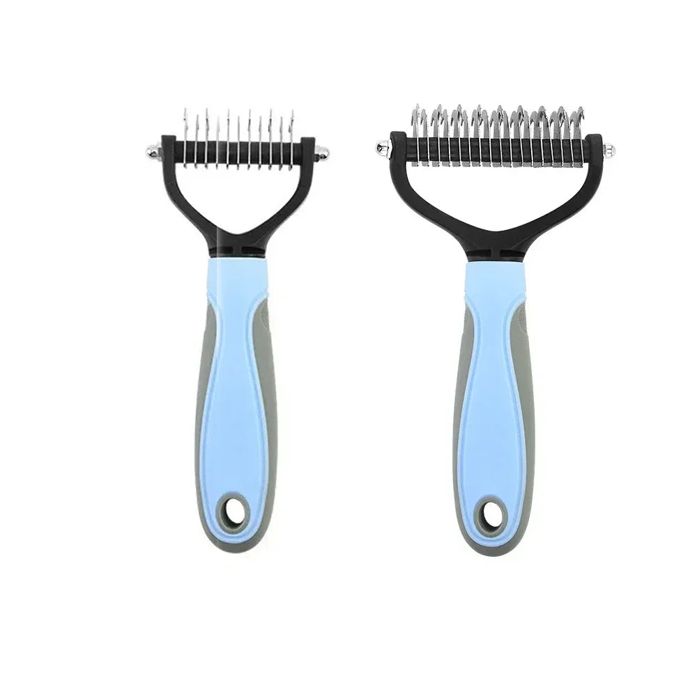 2-in-1 Pet Grooming Brush – Shedding & Dematting Comb for All Breeds