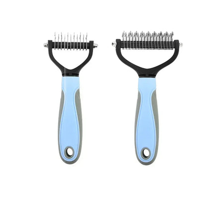 2-in-1 Pet Grooming Brush – Shedding & Dematting Comb for All Breeds