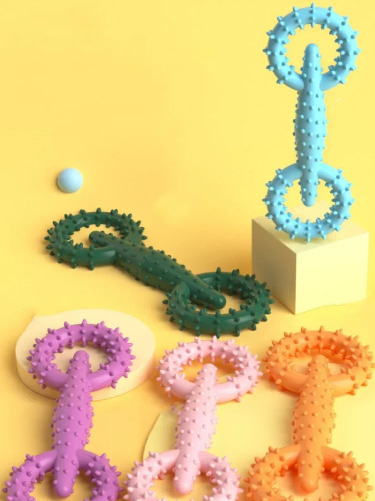 Dog Pull Ring Puppy Chewing Toy Indestructible Pet Pull Ring Toys Interactive Puppy Chew Toy For Boredom Relief Teeth Cleaning