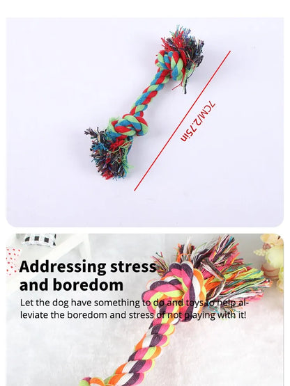 Dog Toy Pet Molar Bite-resistant Cotton Rope Knot for Small Dog Puppy Relieving Stuffy Cleaning Teeth Pet Chew Toys