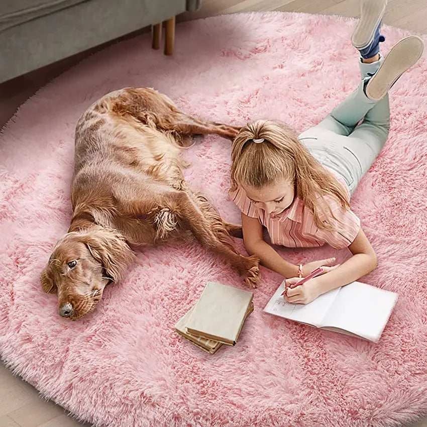 Super Soft pet-friendly carpet Plush Round Rug – Fluffy Carpet for Living Room, Bedroom & Pet Comfort (Dogs & Cat66s)