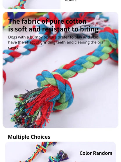 Dog Toy Pet Molar Bite-resistant Cotton Rope Knot for Small Dog Puppy Relieving Stuffy Cleaning Teeth Pet Chew Toys