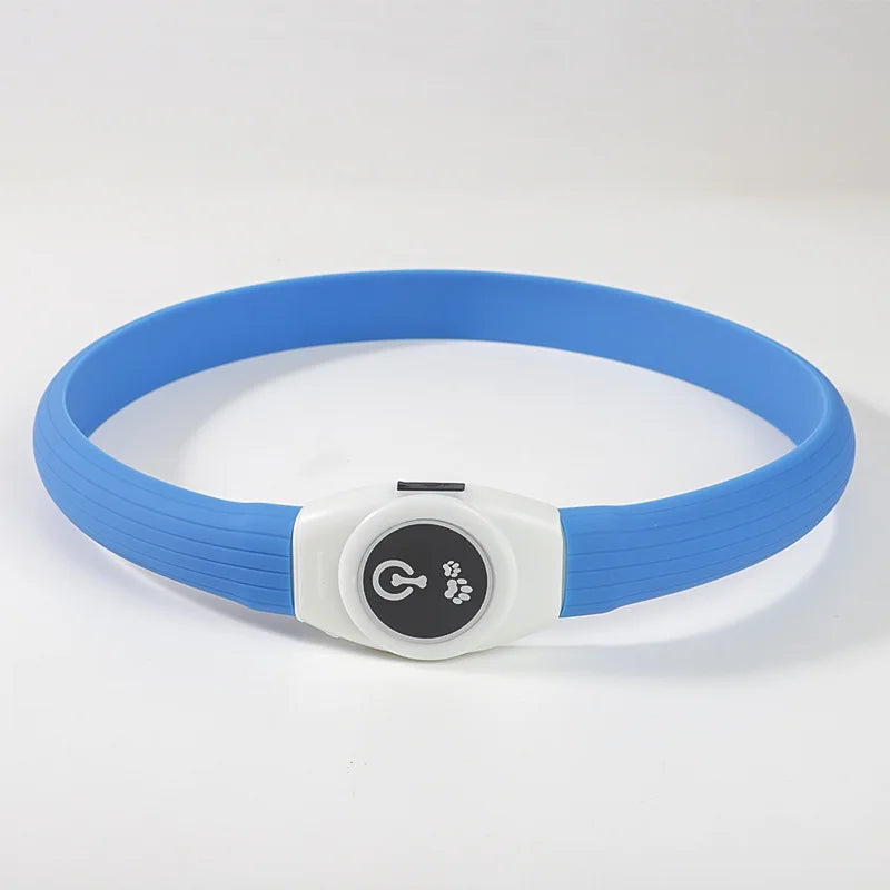 LED Luminous Dog Collar – USB Rechargeable, Waterproof PVC Safety Light for Night Walks