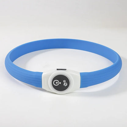 LED Luminous Dog Collar – USB Rechargeable, Waterproof PVC Safety Light for Night Walks