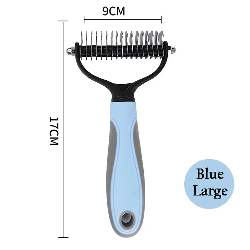 2-in-1 Pet Grooming Brush – Shedding & Dematting Comb for All Breeds