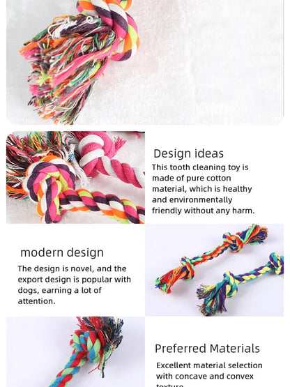 Dog Toy Pet Molar Bite-resistant Cotton Rope Knot for Small Dog Puppy Relieving Stuffy Cleaning Teeth Pet Chew Toys