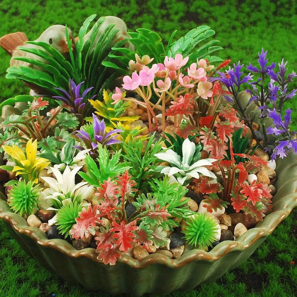 45pcs Mixed Shrubs Bush Model, Miniature Coloful Model Plant for Train Railways Scenery Architecture Landscape Sand Military Lay