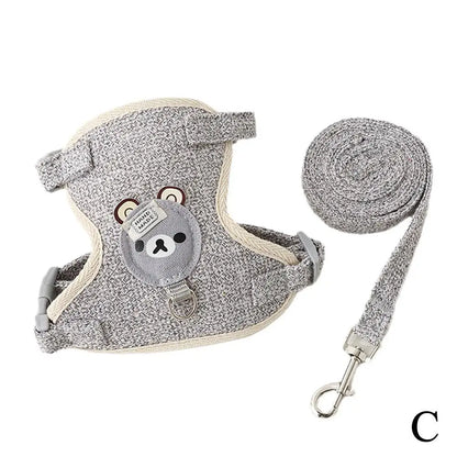 Pet Harness & Leash Set – Adjustable Soft Vest for Small Pets
