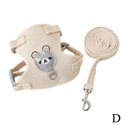 Pet Harness & Leash Set – Adjustable Soft Vest for Small Pets