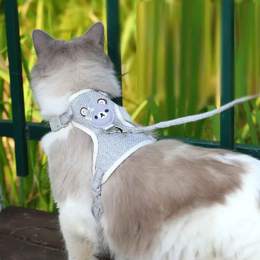 Pet Harness & Leash Set – Adjustable Soft Vest for Small Pets