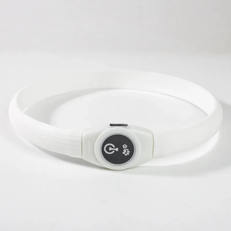LED Luminous Dog Collar – USB Rechargeable, Waterproof PVC Safety Light for Night Walks