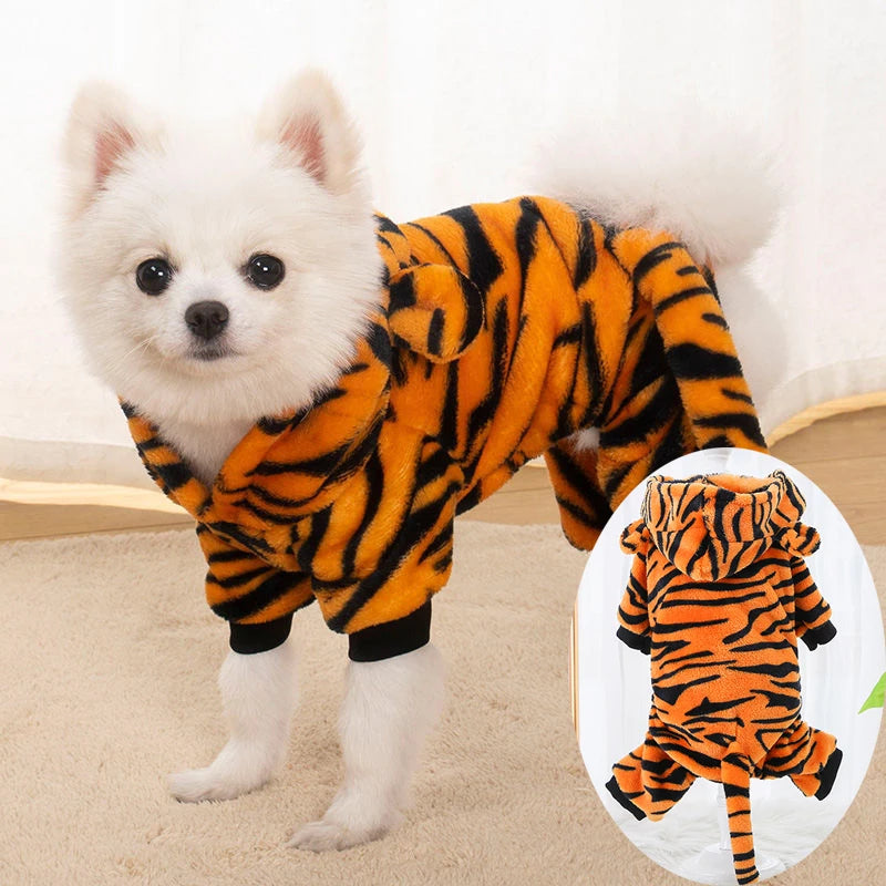Flannel Dog & Cat Jumpsuit – Soft Winter Pet Clothes for Small and Medium Breeds