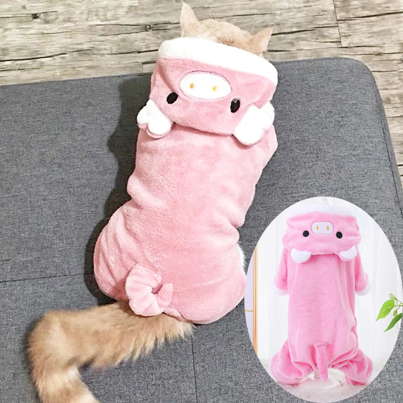 Flannel Dog & Cat Jumpsuit – Soft Winter Pet Clothes for Small and Medium Breeds