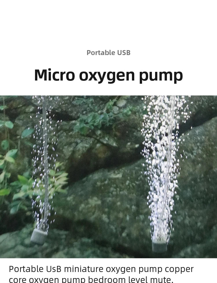 Portable USB Aquarium Air Pump – Silent Mini Oxygen Pump for Fish Tanks and Fish Farming