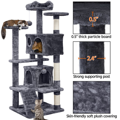 Cat Tree Tower – Multi-Level Condo with Posts, Hammocks & Toys