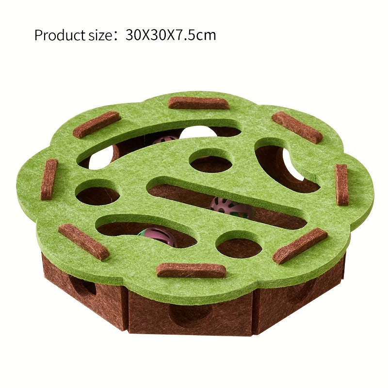 Interactive Cat Tunnel Toy – Felt Maze with Bell for Indoor Cats