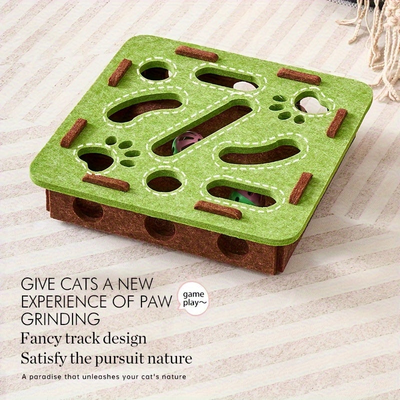Interactive Cat Tunnel Toy – Felt Maze with Bell for Indoor Cats