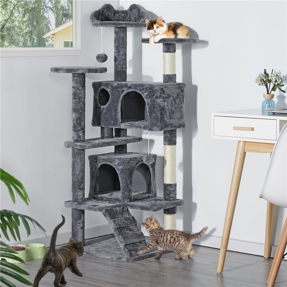 Cat Tree Tower – Multi-Level Condo with Posts, Hammocks & Toys