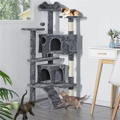 Cat Tree Tower – Multi-Level Condo with Posts, Hammocks & Toys
