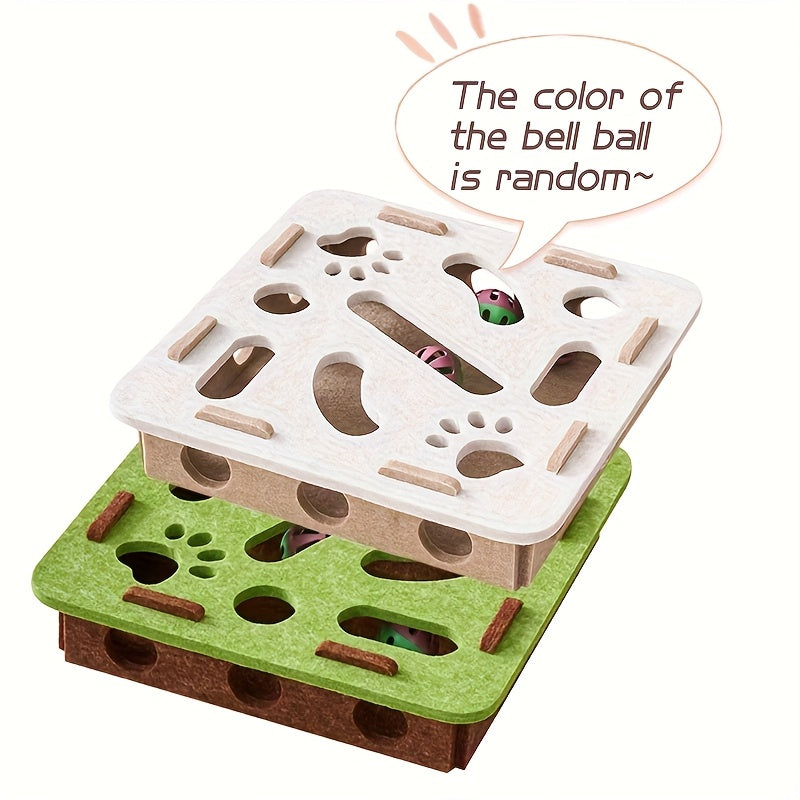Interactive Cat Tunnel Toy – Felt Maze with Bell for Indoor Cats