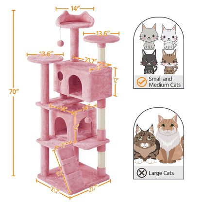 Cat Tree Tower – Multi-Level Condo with Posts, Hammocks & Toys